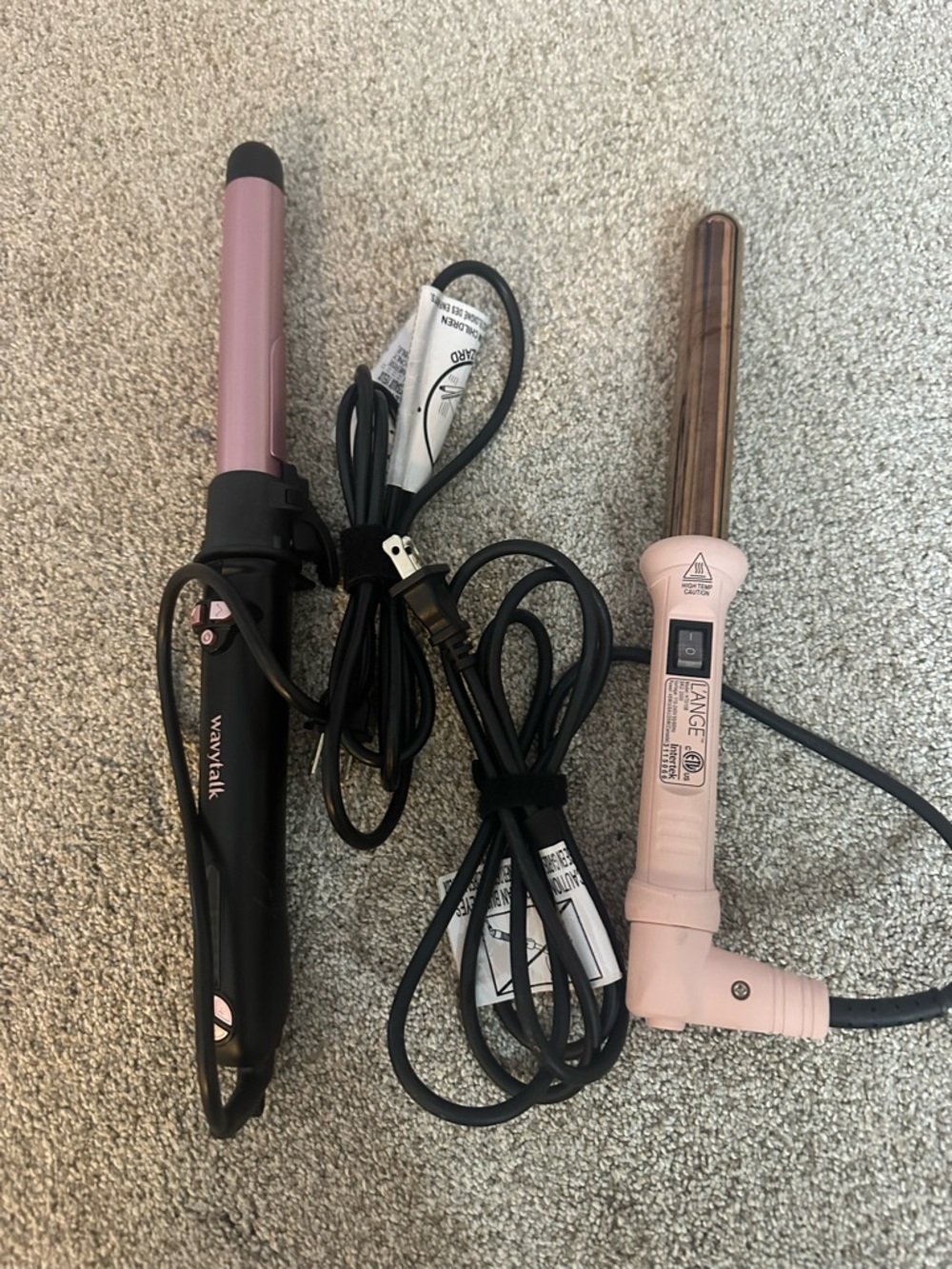Lange Pink Curling Wand and Black Pink Barrel Hair Tools
